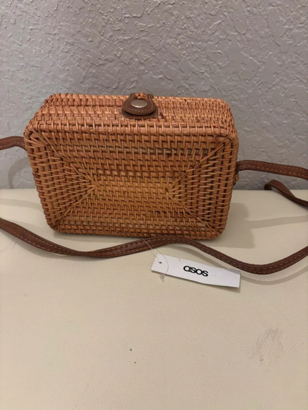 ASOS Structured Woven Rattan Crossbody Box Bag Brand New with Tags